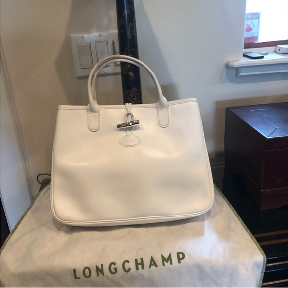LONGCHAMP ROSEAU LEATHER TOTE NWOT WHITE - Picture 14 of 15